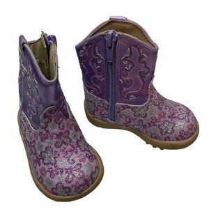 ROPER 09-016-1901-1520 Lavender Glitter Floral Cowbaby Booties